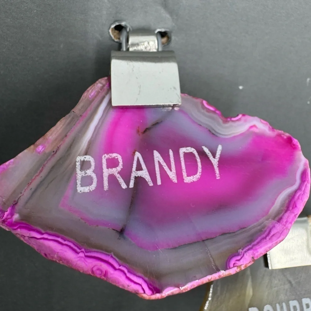 NWT Set of 4 Godinger Agate Liquor Tags Double Sided